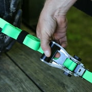 SmartStraps RatchetX Standard Duty Ratchet Tie Down Straps, 1 x 12 ft, 500 lb Safe Work Load, 1,500 lb Break Strength, Padded Handle, Green, 2-Pack