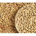 thumbnail image 4 of XKHAZA 4 Pack Natural Hand-Woven Water Hyacinth Placemats, Woven Placemats, Round Braided Rattan Tablemats for Dining Table, Large Weave Round Place Mats Heat Resistant Non-Slip Table Mats, 4 of 6