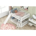 thumbnail image 4 of JERFIT White Full over Full Bunk Bed with Reversible Slide & Ladder, Space-Saving Pine Wood Bunk Bed Frame for Modern Living, 4 of 8