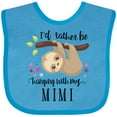 thumbnail image 3 of Inktastic Sloth I'd Rather Be Hanging with Mimi Boys or Girls Baby Bib, 3 of 4