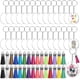 thumbnail image 1 of Llaveros en blanco, 120 piezas de llaveros transparentes para kit de vinilo que incluye 30 piezas de acrílico en blanco, 30 piezas de borlas para llaveros, 30 piezas de anillos para, 1 of 8