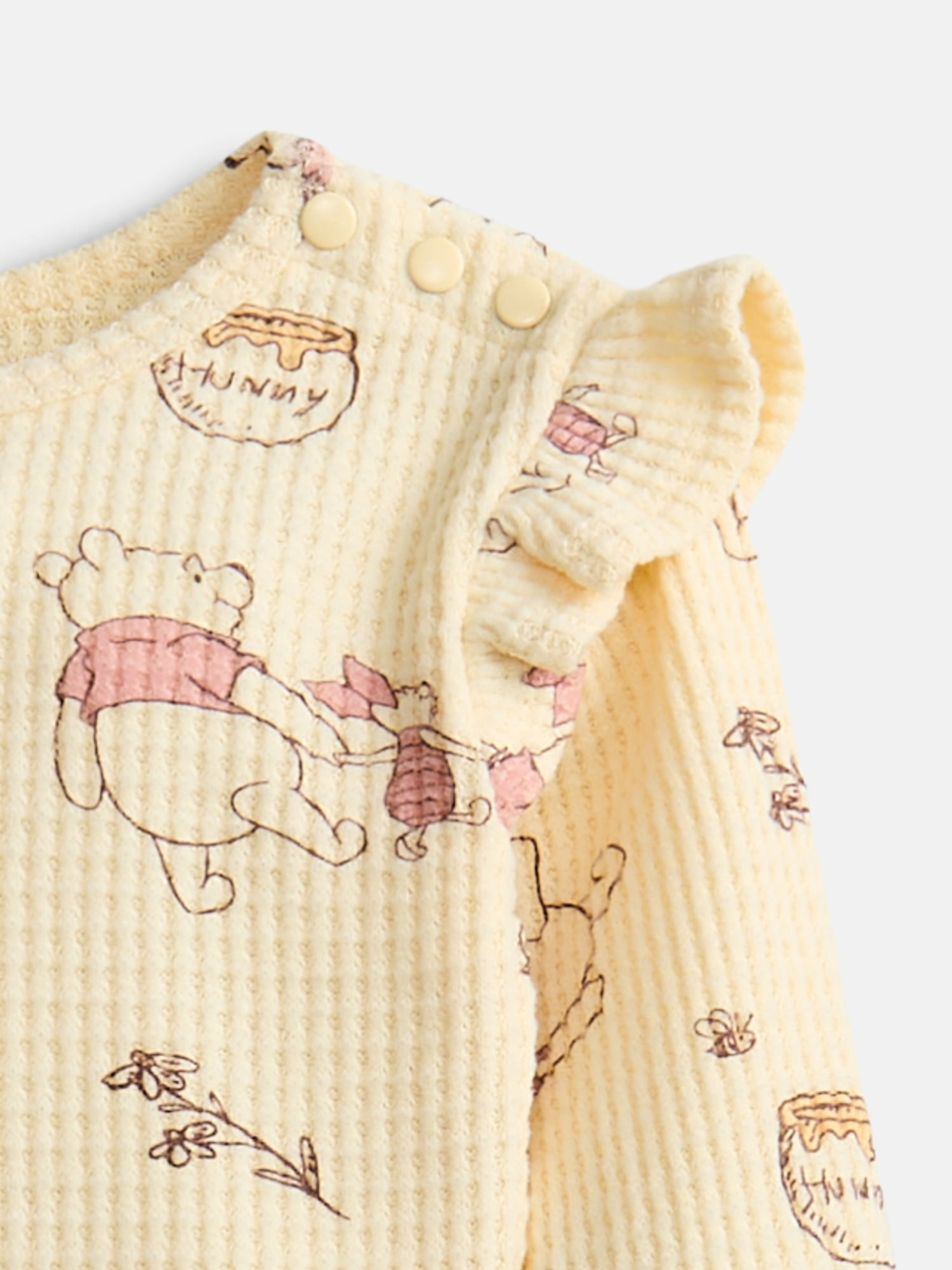 Winnie the Pooh Baby Girls Waffle Knit Top and Pants Set, 2-Piece, Sizes 0M-24M