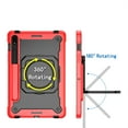 thumbnail image 2 of For Samsung Tab S8 / Tab S7 Tablet Tough Hybrid Rotating 360 Degree Kickstand - Red+Black, 2 of 3