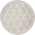 thumbnail image 3 of SAFAVIEH Amherst Collection 9' x 9' Round Light Grey/Ivory AMT414B Trellis Non-Shedding Dining Room Entryway Foyer Living Room Bedroom Area Rug, 3 of 4