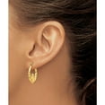 thumbnail image 4 of 14K Yellow Gold Polished Claddagh Hoop Earrings (12 X 3) Made In Indonesia t902, 4 of 6