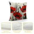 thumbnail image 4 of HENGT  Poppy Flower Pillow Case,Vintage Red Poppy Flower Cushion Cover Square Standard Home Ative for Men/Women Black Red, 4 of 5
