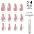 thumbnail image 2 of Hypnaughty 24 Pcs Mauve Chrome Coffin Medium Long Press On Nails and Glue Reflective Mirror False Nails, 2 of 6