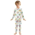 thumbnail image 3 of joogoo Pastel Beach Balls with Stars Pattern 2 Piece Long Sleeve Tee and Pants Cotton Pajama Set 4T, 3 of 7