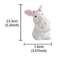 thumbnail image 3 of DefiDgd White Frosted Resin Rabbit Figurines Ornament,Bunny Statues Indoor Easter Decorations for Table Centerpiece Living Room Home Decor(B), 3 of 6