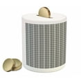thumbnail image 2 of Black and Grey Piggy Bank, Traditional Tartan Pattern Classical Timeless Scottish Quilt Design, Ceramic Coin Bank Money Box for Cash Saving, 3.6" X 3.2", Black and Pale Grey, by Ambesonne, 2 of 4