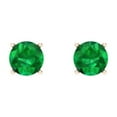 thumbnail image 3 of 0.5 Ct Round Cut Studs Green Emerald 14K Rose Solid Solid Gold Everyday Dainty Earrings Screw Back, 3 of 7