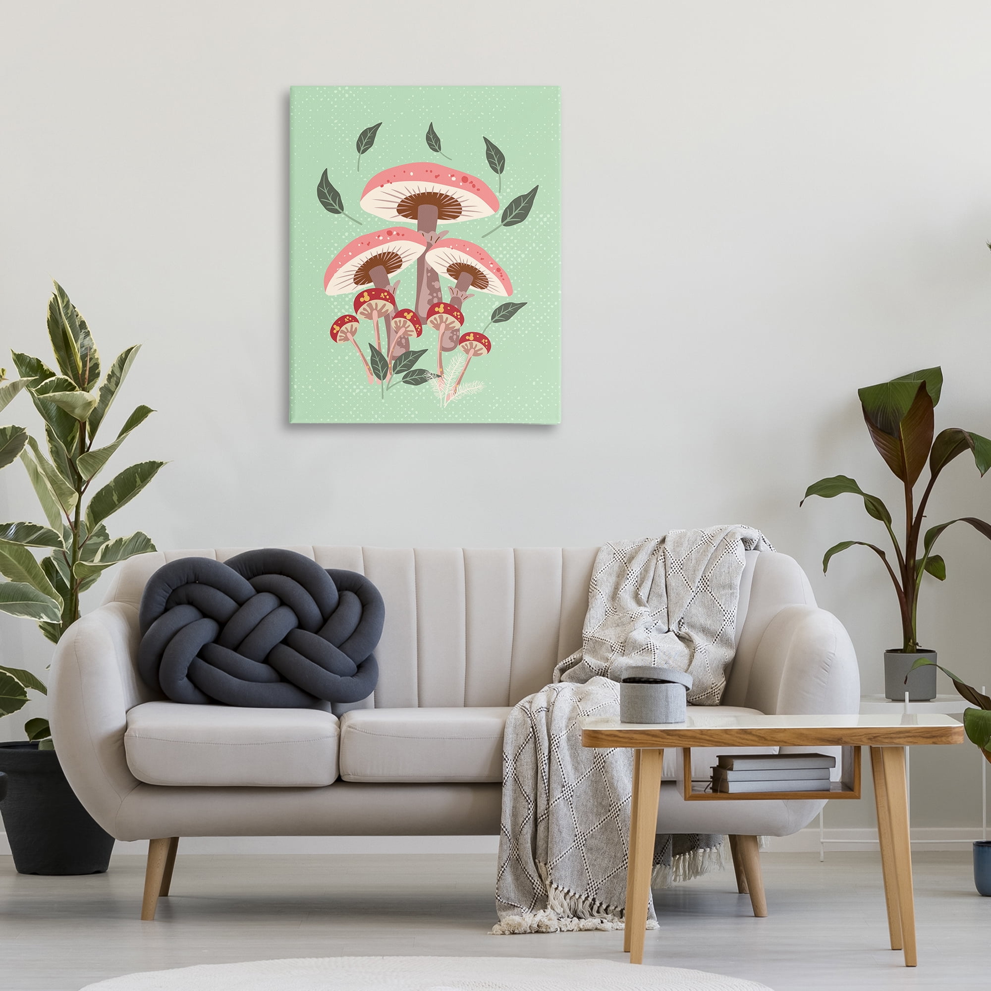 Stupell Industries Mushrooms & Falling Leaves Botanical & Floral Painting Gallery Wrapped Canvas Art Print Wall Art, 30 x 40