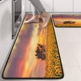 thumbnail image 2 of Kitchen Rugs Sets Of 2,Sunset Sunflower Field Scene Anti Fatigue Kitchen Mat Rugs Non Slip Washable,Decorative Kitchen Floor Mats for Kitchen,Sink,Laundry,17"x47"+17"x47", 2 of 5