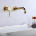 thumbnail image 5 of sumerain Wall Mount Bathroom Faucet Brushed Gold Lavatory Faucet, Single Left-Handed Handle, 5 of 8