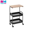 thumbnail image 2 of Carrito Organizador De Cocina 2 Niveles Móvil Ruedas Freno negro, 2 of 7