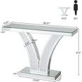 thumbnail image 2 of Glamorous Silver Mirrored Console Table with Crystal Inlays for Living Room & Entryway | Modern Glam Accent Sofa Table | Durable, Stylish Home Decor, 2 of 6