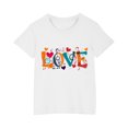 thumbnail image 3 of Riecok Valentine's Day kid shirts for&nbsp;girl orange Scoop Neck Short Sleeve Toddler Kids Girls 2025 Comfortable Shirt Kids Clothes Toddler Kids Girls 2025 Summer Tops White 4 T, 3 of 5