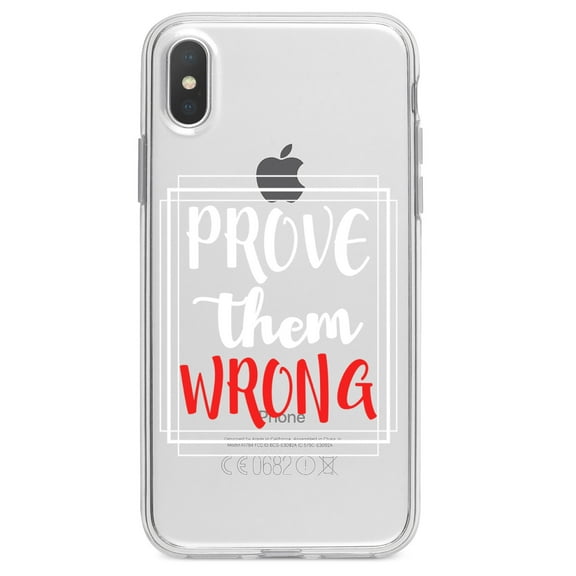 DistinctInk Clear Shockproof Hybrid Case for iPhone XS Max (6.5" Screen) - TPU Bumper Acrylic Back Tempered Glass Screen Protector - Prove Them Wrong