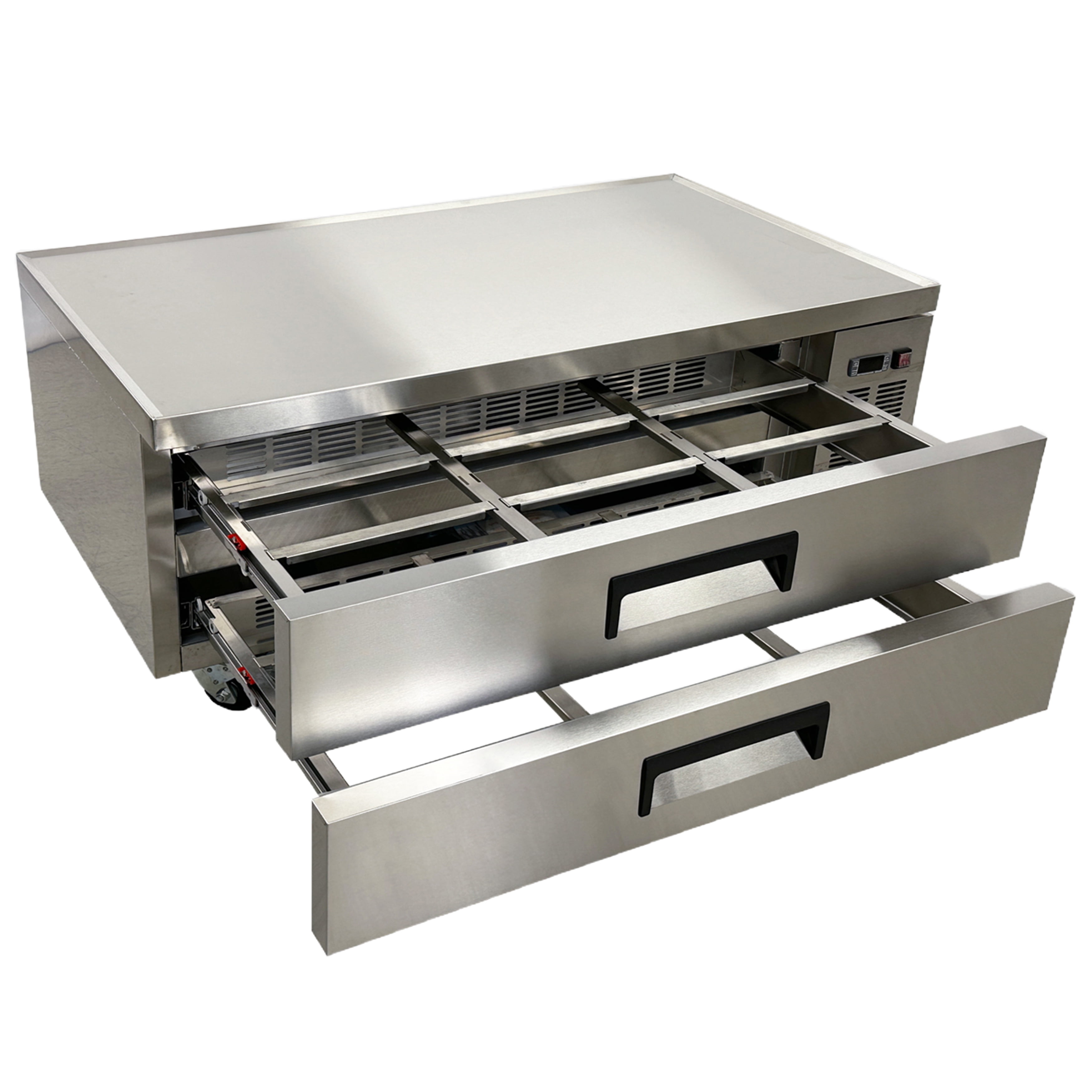 52 in. Commercial 2 Drawer Refrigerated Chef Base 34 Cu.Ft. Stainless Steel Refrigerator Chef Base, NSF Certified