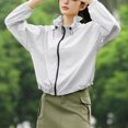 thumbnail image 5 of Bovxnpu Women's Long Sleeve Sun Protection Shirts, Lightweight Womens Activewear Breathable Sunscreen Hoodie Workout Tops, Ladies Solid Color Hooded Sun Protection Clothing L, 5 of 7