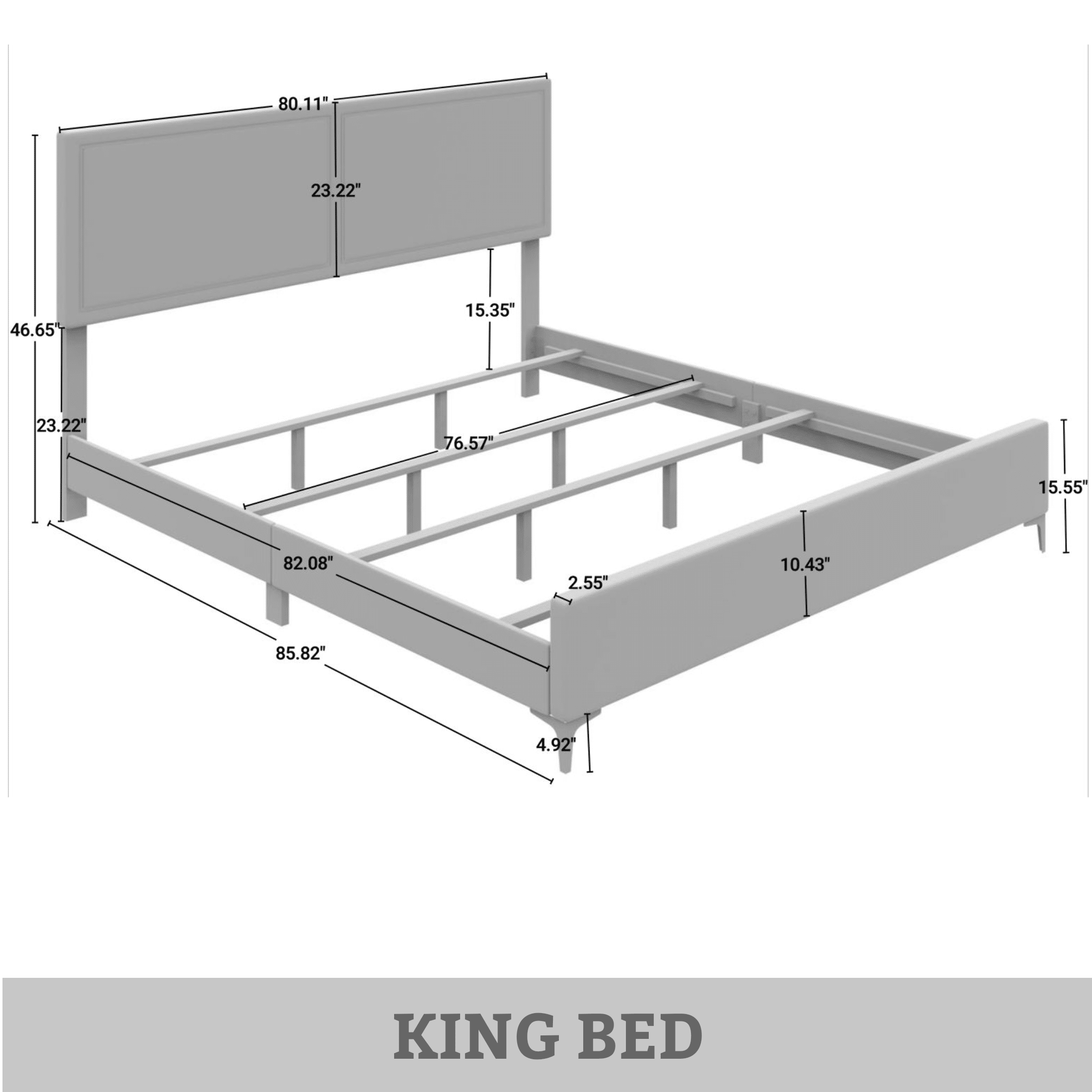 Castle Place Glam Velvet Upholstered King Bed, White