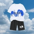 thumbnail image 2 of Hrsba Boys Outfit Set Classic Round Neck Short Sleeve Top and Elastic Shorts Great Air Circulation for Outdoor Activities Children Sports Suit, 2 of 5