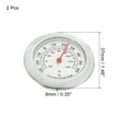 thumbnail image 2 of 1.46" Mini Indoor Outdoor Thermometer Celsius/ Fahrenheit Temperature Monitor, Silver 2 Pack, 2 of 5