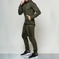 thumbnail image 2 of ITFABS Men 2PCS Set, Long Sleeve Straps Hoodie Zip Top, Long Loose Straps Pants, 2 of 3