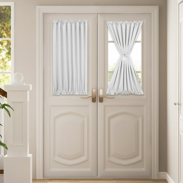 DONGPAI Blackout French Door Curtain, Rod Pocket Thermal Insulated