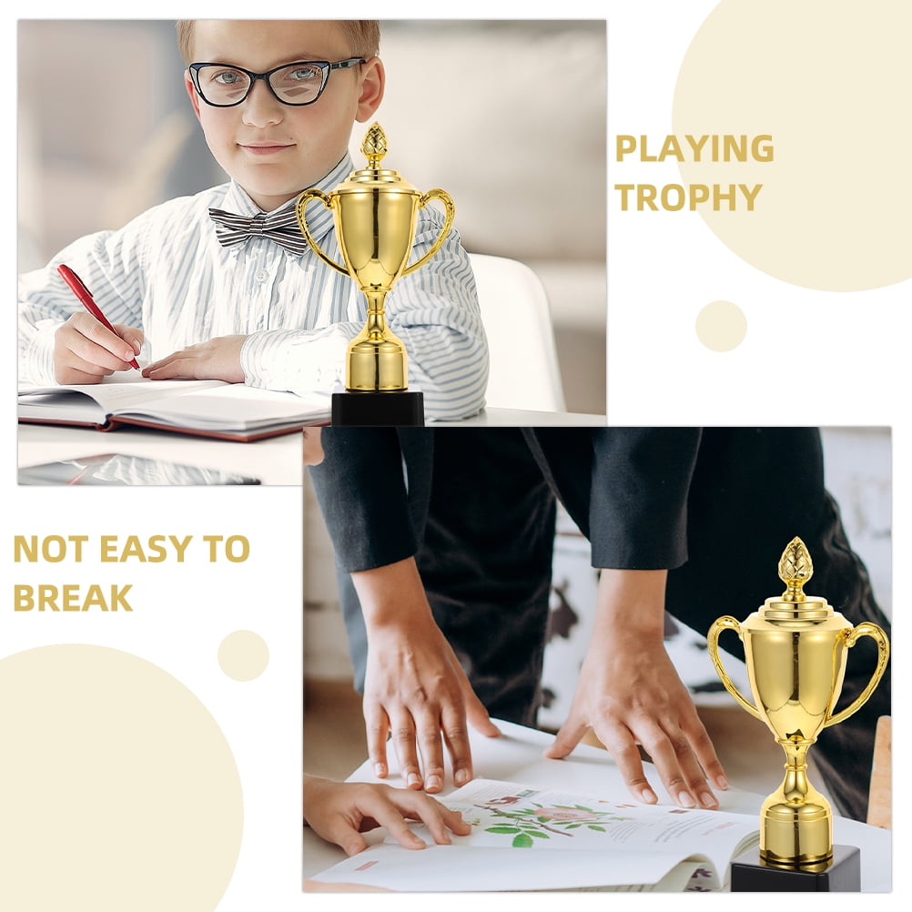 HOMEMAXS 2pcs Mini Award Trophies for Student Competitions, Winner Celebration, Bulk Trophy Props, Competition Prize Toys Set
