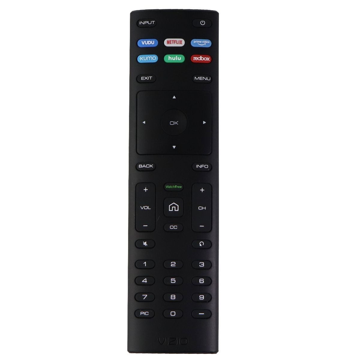 Vizio Remote Control (XRT136) w/ Xumo/Hulu/Redbox Hotkeys for Vizio TVs ...