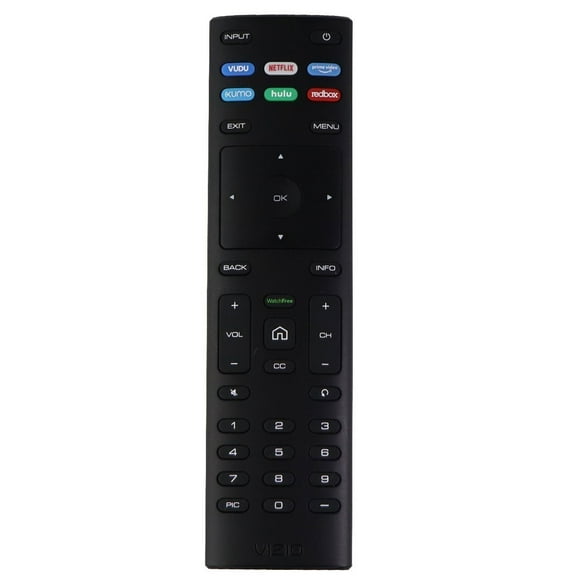 Vizio Remote Control (XRT136) w/ Xumo/Hulu/Redbox Hotkeys for Vizio TVs - Black (Used)