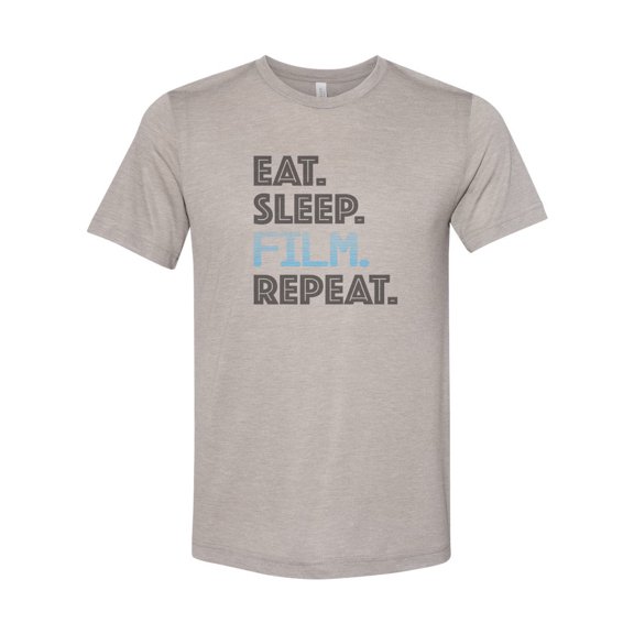 Film School, Eat Sleep Film Repeat, Movie Director Shirt, Film Maker, Unisex, Sublimation T, Director Tee, Gift For Her, Videographer, Heather Stone, LARGE