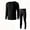 Black, variant on Men Fleece Lined Base Layer Set Long Sleeve Top Long Johns Thermal Underwear for Fall and Winter, 2pcs