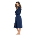 thumbnail image 4 of Turquaz Linen Lightweight Long Waffle Kimono Spa Robe for Women (SM, Navy Blue), 4 of 4