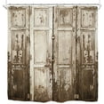 thumbnail image 6 of Barn Door Shower Curtain for Bathroom Decor 72Wx72H Brown Farmhouse Rustic Old Wooden Wood Rural Vintage Antique Countryside Men Art Printed Fabric Polyester Waterproof 12 Pack Plastic Hooks, 6 of 6