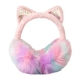 thumbnail image 2 of Orejeras de orejas de gato de peluche, plegables y bonitas, para mujeres y adolescentes al aire libre. Rosa, 2 of 6