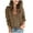 Brown women's fall cardigan a1, variant on Women's Fall Winter Long Sleeve Button Down Eyelet Knitted Cardigan Solid Boho Casual Blouses Dressy Tops Trendy Vacation Clothes, Beige S