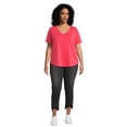thumbnail image 2 of Terra & Sky Women’s Plus Size V-Neck Tee, 2 of 5