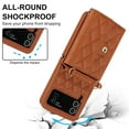 thumbnail image 4 of Allytechgroup Galaxy Z Flip 4 Wallet Case with Shoulder Strap, Premium PU Leather Multiple Cards Slots Protective Shockproof Portable Phone Case Cover for Samsung Galaxy Z Flip 4, Brown, 4 of 7