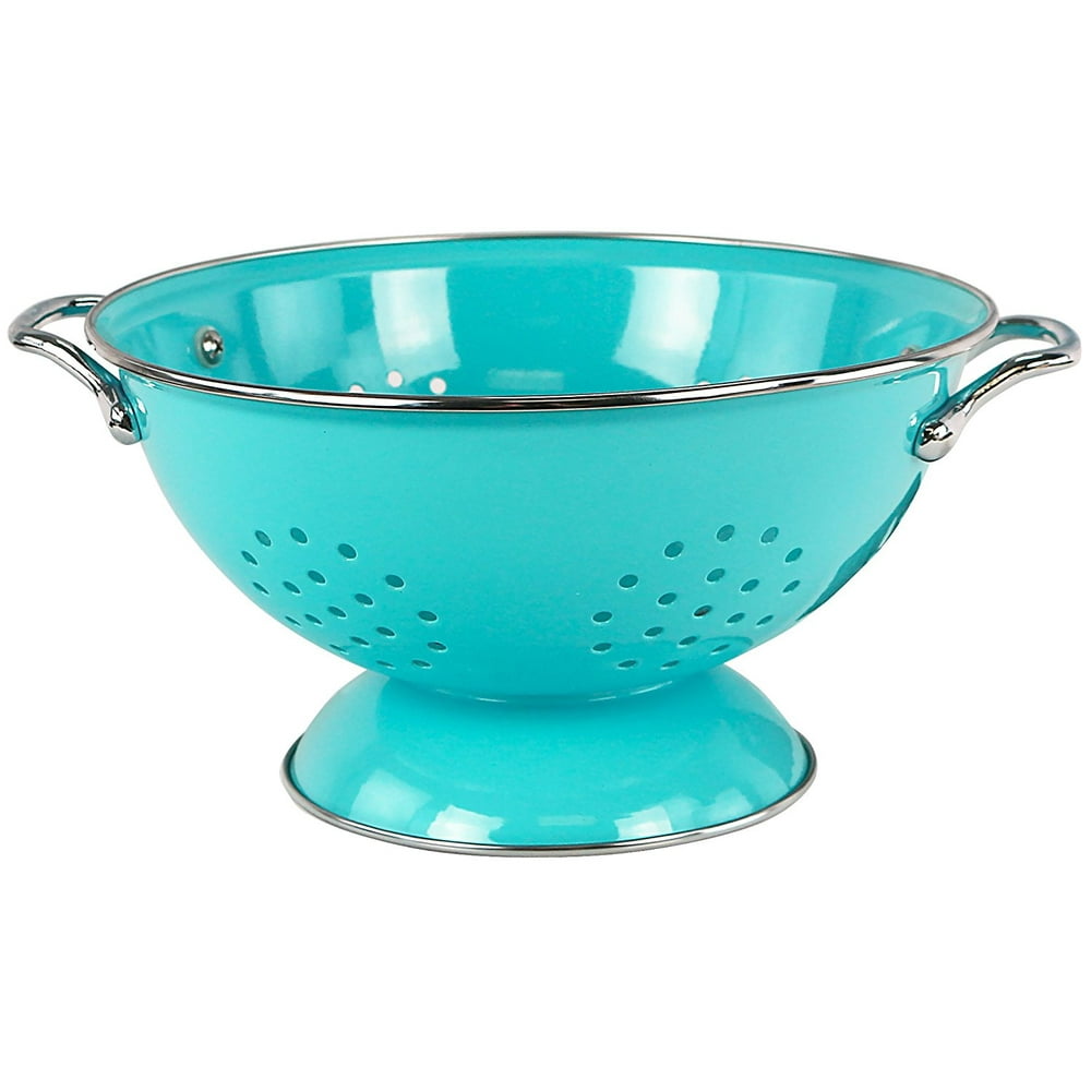 Calypso Basics by Powder Coated Enameled Colander, 3Quart, Turquoise
