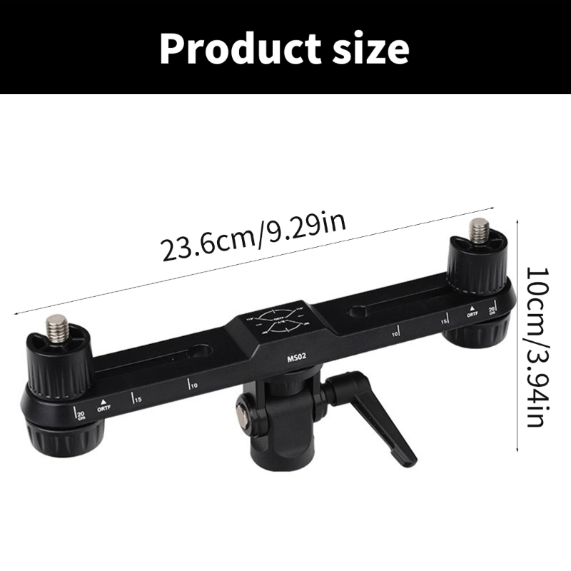 Stereo Recording Microphone Stand with Twin Mic Holder and Adjustable Boom Bar