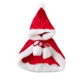 thumbnail image 2 of Luckky Pet Christmas Santa Cape & Hat Set, Red Velvet Pet Santa Cloak with White Plush Trim, Xmas Holiday Costume for Cats Small Dogs, Christmas Pet Outfit for Party Photo Props, 2 of 6