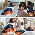 thumbnail image 6 of Navy Blue Burnt Orange Large Area Rugs for Bedroom Living Room, Soft Non Slip Carpet Bedside Rug, Boho Art Modern Geometric Rectangular Floor Cover Kitchen Accent Rug 2'x6' for Dining Room/Office, 6 of 9