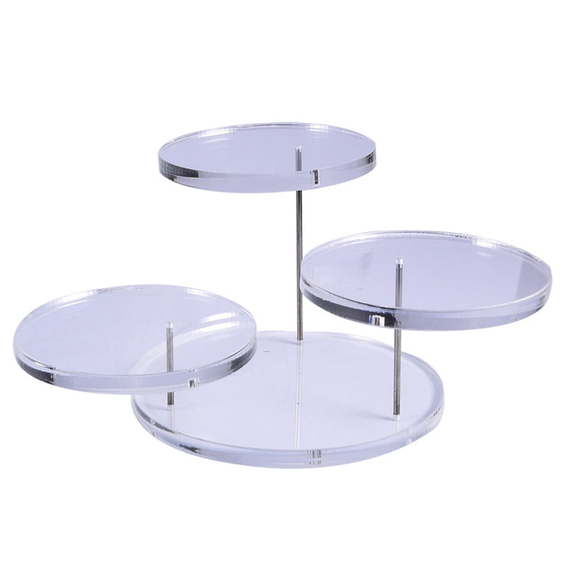 3 Tier Acrylic & Silver-tone Countertop Cupcake Display Stand Organizer Rack 