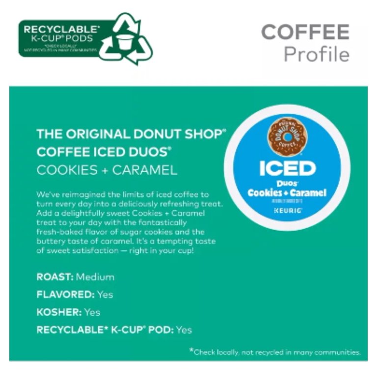 Keurig The Original Donut Shop Iced Cookies + Caramel Medium Roast K-cup  Pods - 24ct : Target