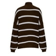 thumbnail image 4 of 2025 Women's Oversized Turtleneck Striped Pullover Sweaters Cowl Neck Long Sleeve Winter Loose Chunky Knit Sweater, 4 of 7