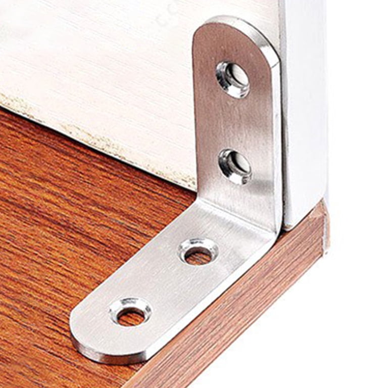 Stainless Steel L Bracket Corner Brace 30-Pack – 1.57x1.57x0.63 Inch, With Screws For Furniture, Chairs, Cabinets & Drawers