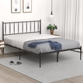 thumbnail image 2 of Metal Platform Bed Frame with Headboard, Bed Frame Mattress Foundation with Slat Support, Black, 2 of 6