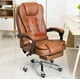thumbnail image 2 of Silla Ejecutiva Ergonómica con Altura Ajustable de Escritorio Sillón para Oficina con 2 Puntos de Masajes Y Reposapies con Ruedas Giratorias 360 Grados Lumax  Color Marrón, 2 of 6